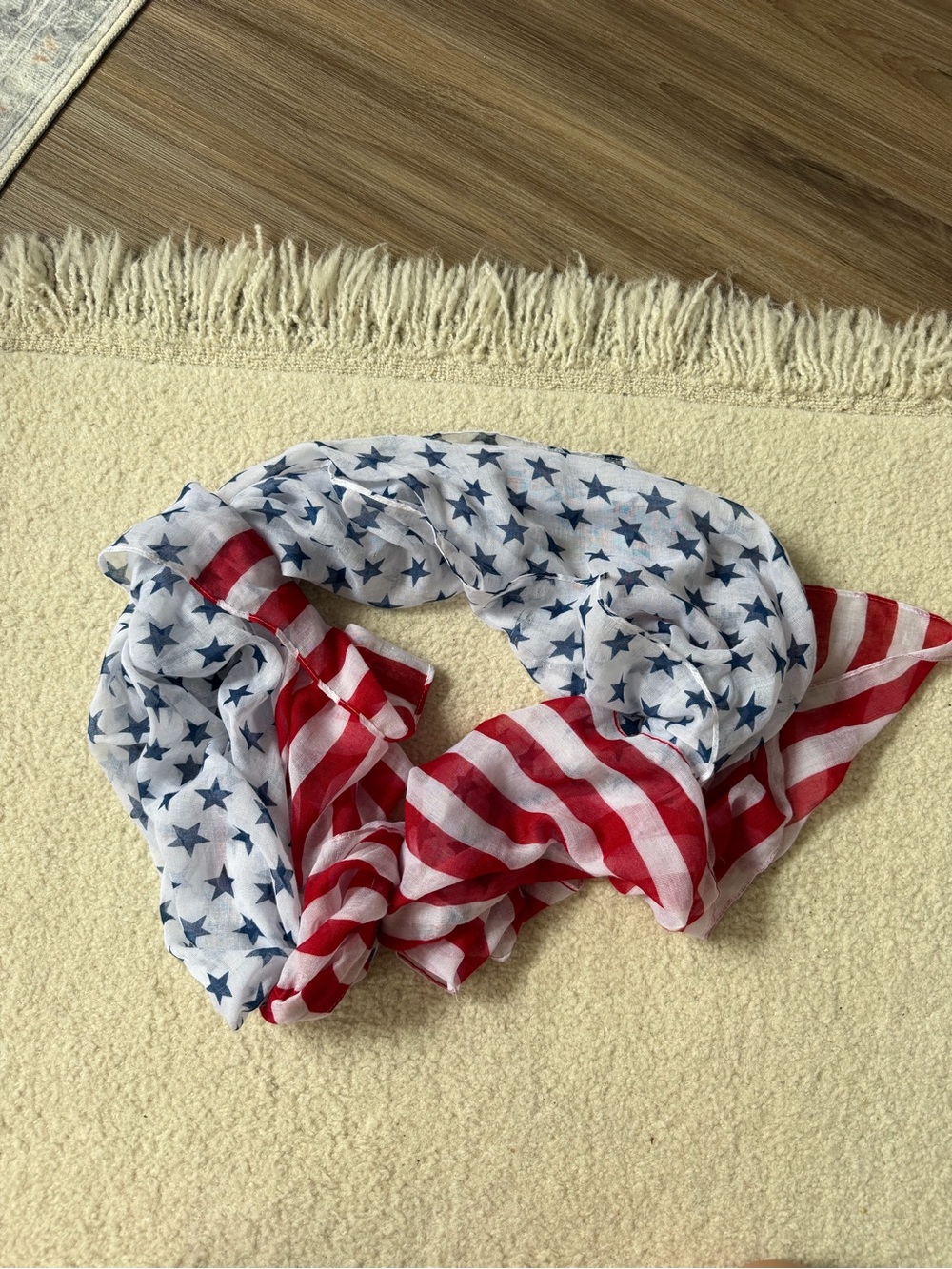 USA Flag Print Scarf Red, White Blue 4th July America 250